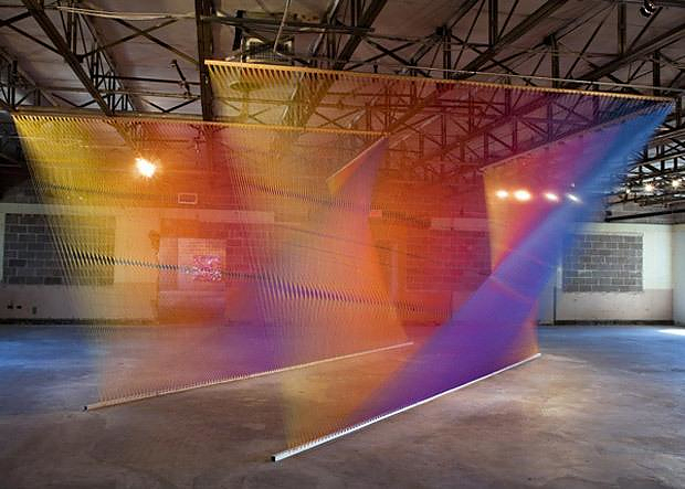 Colorful Sculptures made of Thread by Gabriel Dawe.