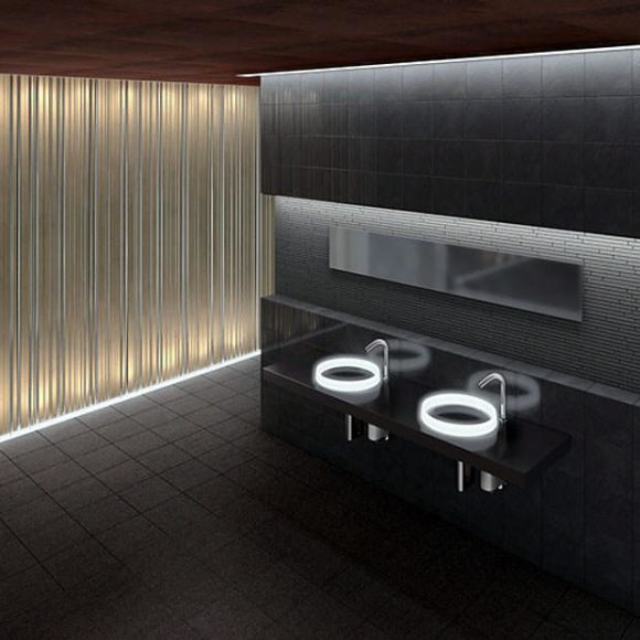 TOTO Luminist Washbasins are illuminating bathroom design.
