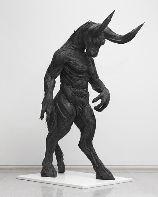 Sculptures made of recycled tires by Yong Ho Ji.
