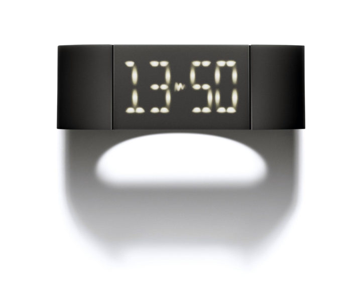 Mutewatch digital watch, high-tech minimalism.