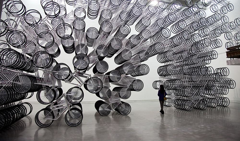 “Forever Bicycles” an art installation by Ai Weiwei.