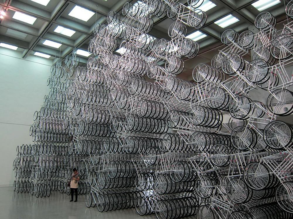 “Forever Bicycles” an art installation by Ai Weiwei.