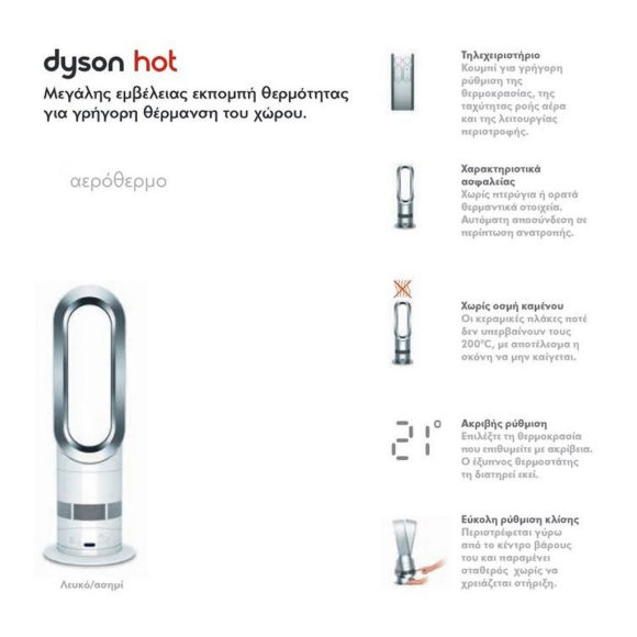 Ανεμιστήρας αερόθερμο AM05 Hot + Cool από τη Dyson.