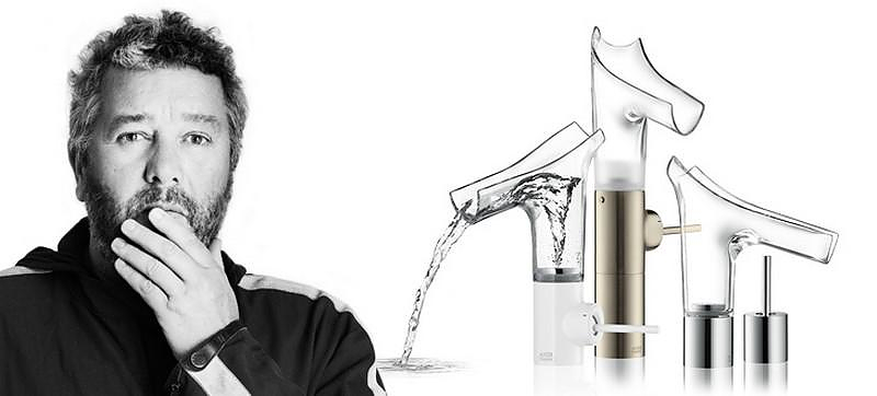 Axor Starck V Transparent Glass Faucets by Philippe Starck for Hansgrohe.