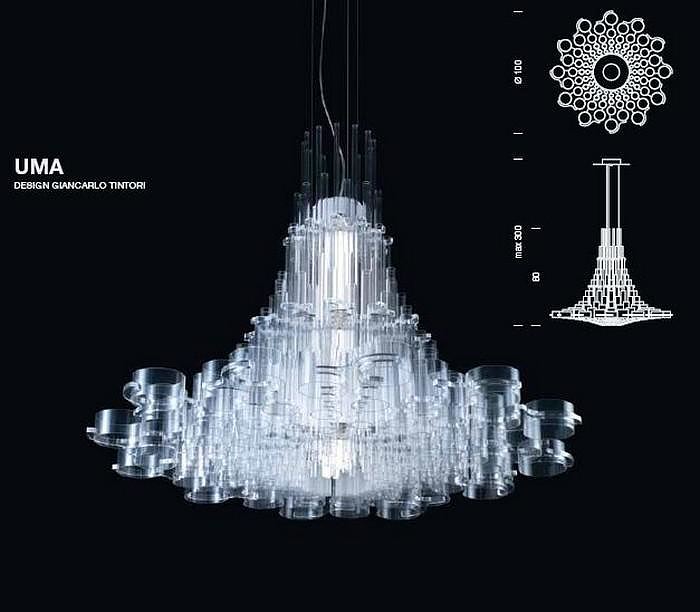 Uma Chandelier Light by Giancarlo Tintori for Nemo Cassina.