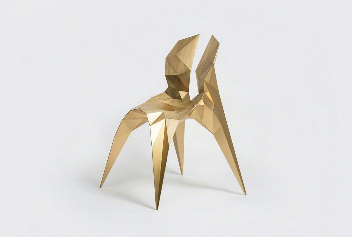 Split Chair Brass by Zhoujie Zhang.