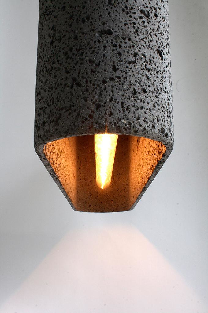 Aso San Basalt Lava Pendant Lamp.
