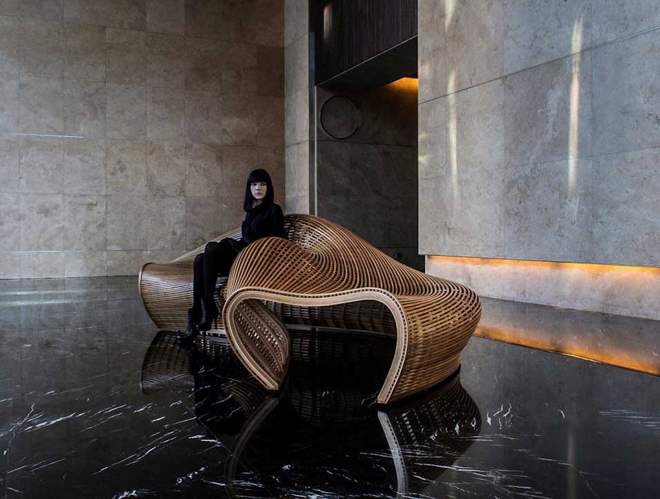 Amada Sculptural Bench by Matthias Pliessnig.
