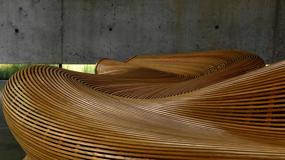 Amada Sculptural Bench by Matthias Pliessnig.