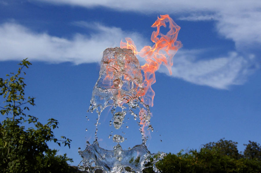 Art with Water and Fire by Jeppe Hein.