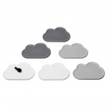 Σουβέρ Cloud Σετ των 6 (Γκρι Λευκό Σκούρο Γκρι) - Qualy