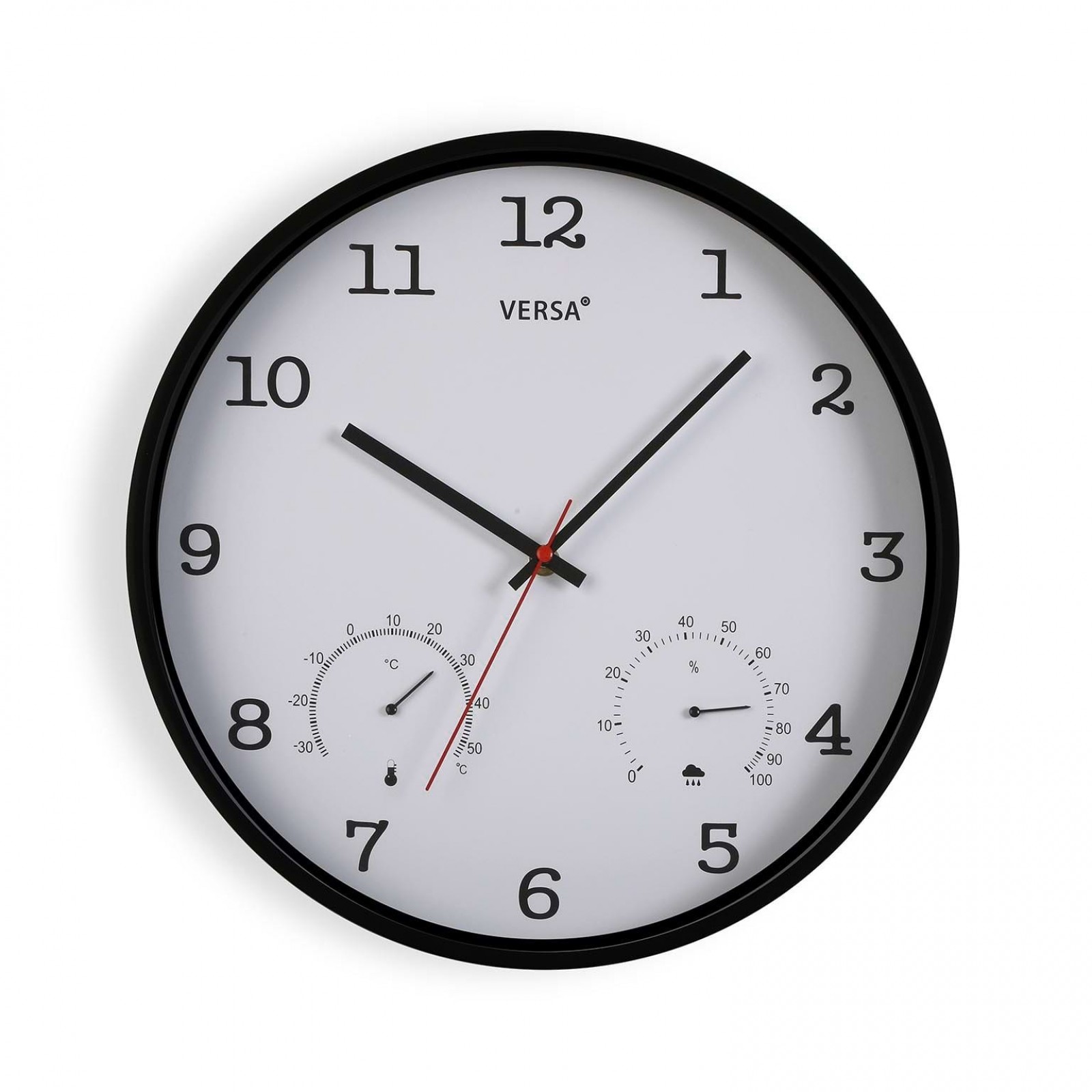 Ρολόι Τοίχου με Θερμόμετρο και Υγρόμετρο (Λευκό) - Versa