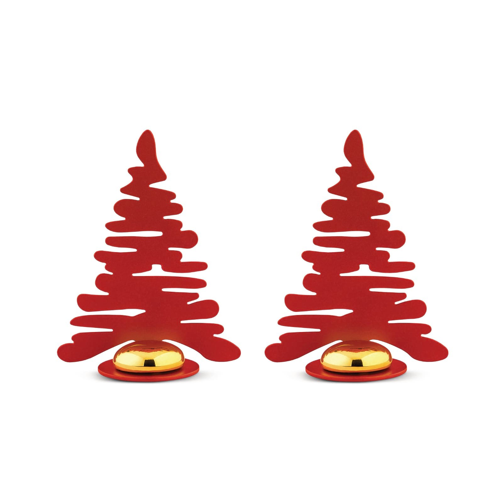 Barkplace Tree Χριστουγεννιάτικο Δέντρο Στολίδι Σετ των 2 (Κόκκινο / Χρυσό) - Alessi