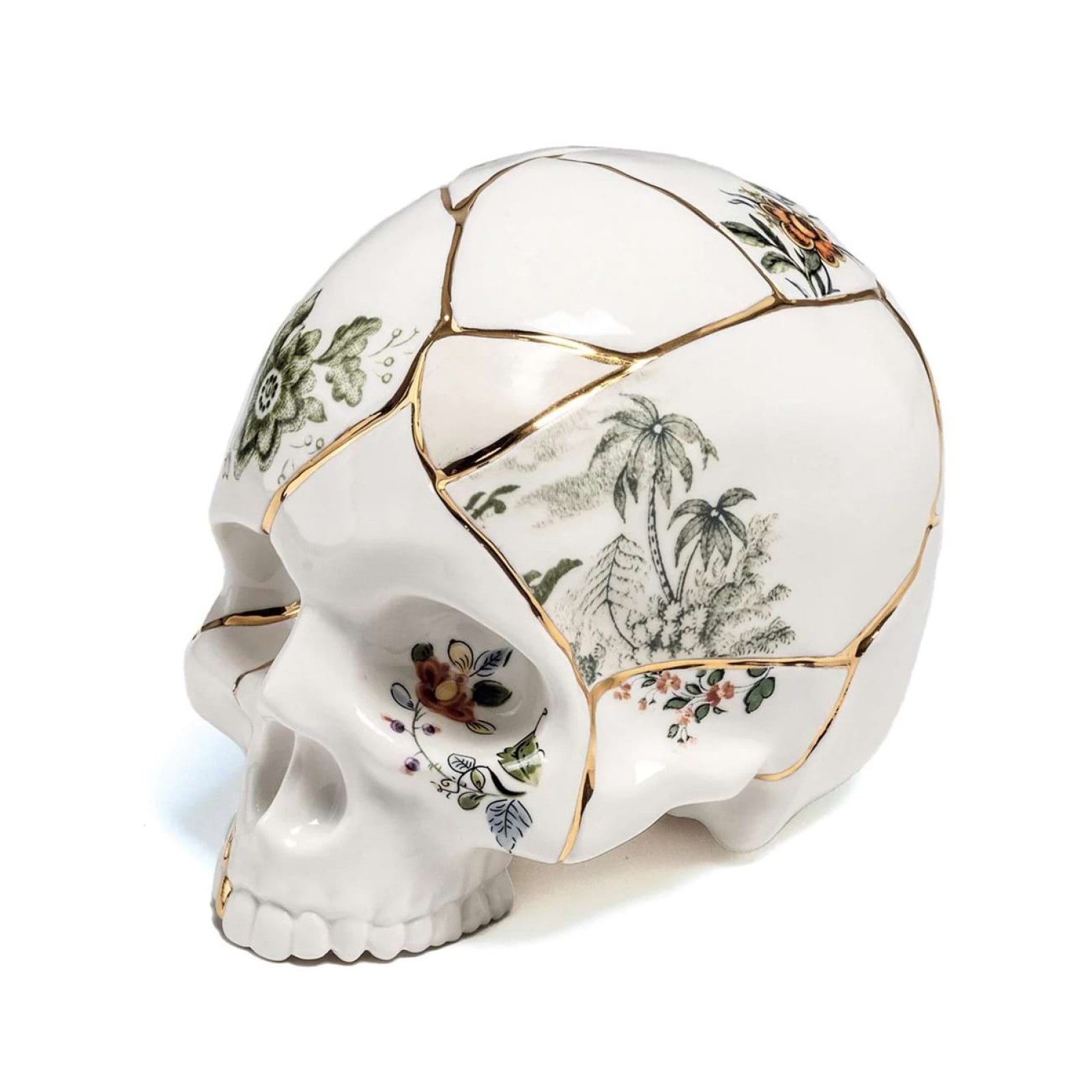 Kintsugi Skull Γλυπτό Κρανίο από Πορσελάνη - Seletti