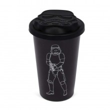 Κούπα Καφέ Original Stormtrooper με Διπλό Κεραμικό & Καπάκι Σιλικόνης (Μαύρο)