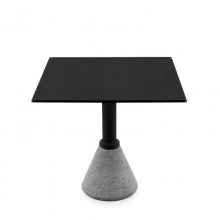 Τετράγωνο Τραπέζι Table One Bistrot με Βάση από Τσιμέντο (Μαύρο) - Magis