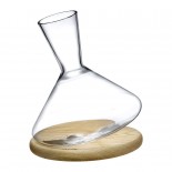 Κρυστάλλινη Καράφα Κρασιού 1 L με Ξύλινη Βάση Balance Nude Glass