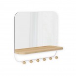  Καθρέφτης Τοίχου με Ράφι & Κλειδοθήκη Estique (Λευκό) - Umbra
