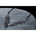 Κολιέ Μενταγιόν Skeleton Leaf Pendant D (Μαύρο) - Moorigin