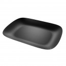 Moiré Rectangular Tray with Relief Decoration (Black) - Alessi