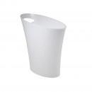 SKINNY Trash Can / Waste Bin (Metallic White) - Umbra