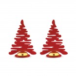 Barkplace Tree PLACE MARKER Set of 2 (Red / Gold) - Alessi