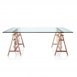 Teatro Rectangular Table (Solid Beech / Tempered Glass) - Magis