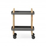 Block Table Trolley (Dark Grey / Ashwood) - Normann Copenhagen