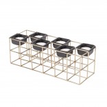 Structure Rectangle Tealight Holder (Gold) - Present Time
