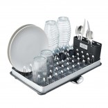 Dish Drainer with Cutlery Basket, Drip Tray and Drain (Stainless Steel) - Silberthal