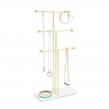 Trigem Jewelry Stand (White / Brass) - Umbra