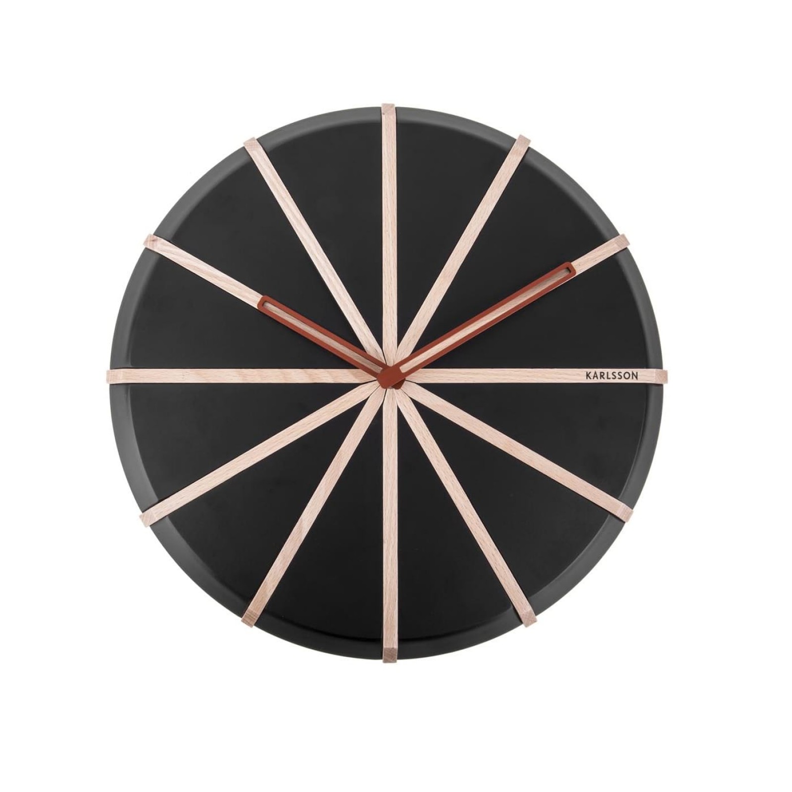Lines Wall Clock (Black / Natural) - Karlsson