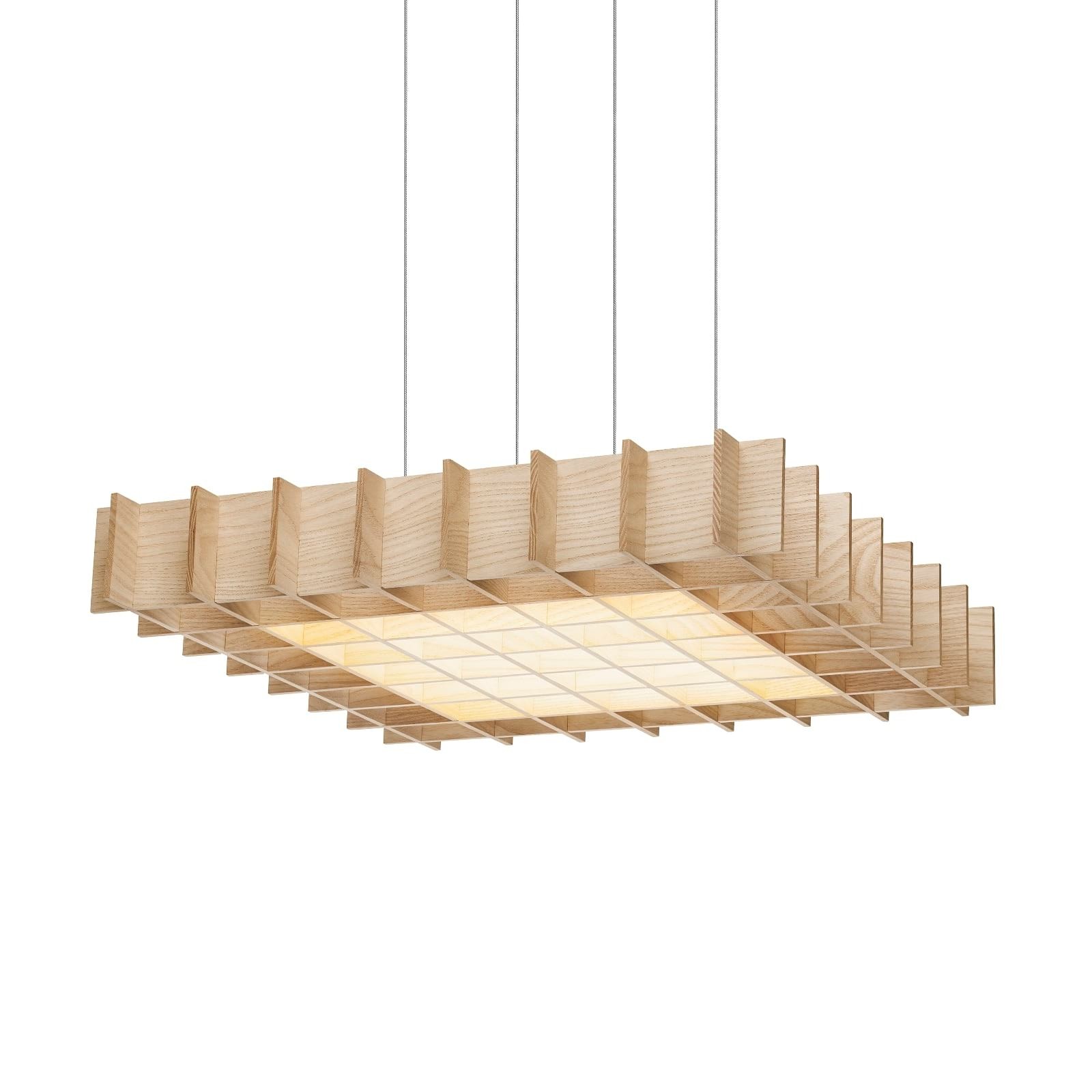 Grid LED Pendant Light (Ash Wood) - Pablo Designs