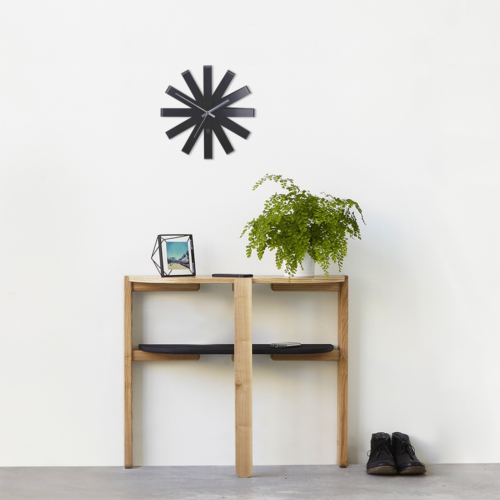 Ribbon Wall Clock (Black) - Umbra | Design Is This