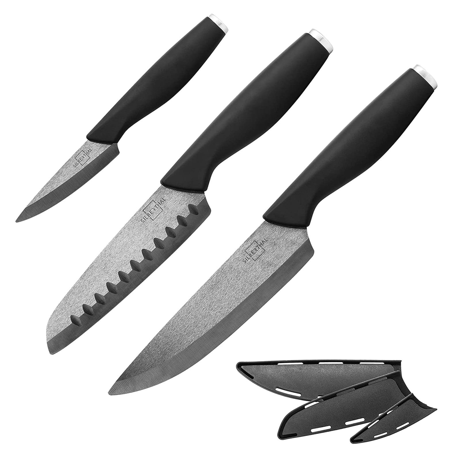 Set of 3 Black Ceramic Knives - Silberthal