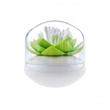Lotus Cotton Bud / Toothpick Holder (White / Green) - Qualy