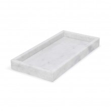 White Marble Tray 30x15cm (Blanco Ibiza)