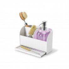 Sling Sink Caddy with Soap Pump (White / Grey) - Umbra