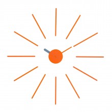 Urchin Wall Clock (Orange/Grey) - KLOX