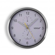 Wall Clock with Thermometer & Hygrometer (White / Silver) - Versa