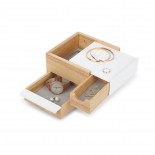 Mini Stowit Jewelry Storage Box (White / Natural) - Umbra