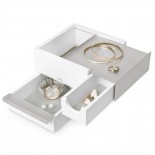 Mini Stowit Jewelry Storage Box (White / Nickel) - Umbra