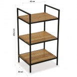 3-Tier Storage Bamboo Shelving unit (Natural / Black) - Versa