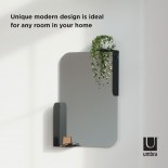 Alcove Wall Mirror With Shelves (Black) - Umbra