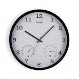Analogue Wall Clock with Thermometer & Hygrometer (White) - Versa