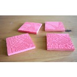 Athens Fragments Flamingo Pink Concrete Coasters (set of 4) - A Future Perfect