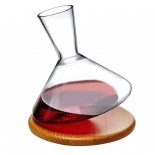 Balance Wine Decanter 1 Liter with Wooden Base - Nude Glass