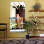 Benvenuto Wall Mirror With Shelf & Hangers (Blue) - Miniforms