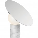 Bola Disc Table Lamp (Chrome / Carrera White Marble) - Pablo Designs