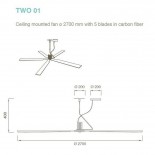 TWO01 Carbon Fiber Ceiling Fan - CEA Design
